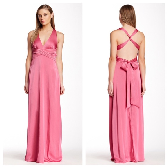 BCBGMaxAzria Dresses & Skirts - BCBGMaxAzria Crisscross Back Maxi Formal Dress 6